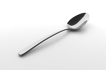 Image showing Silver spoon on a table