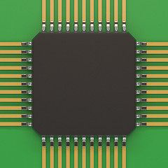 Image showing Microchip unit on green plate.