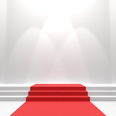 Image showing Red carpet on stairs. 