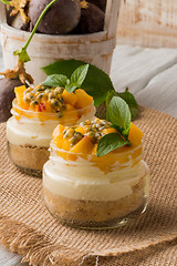 Image showing Desert with yogurt and passion fruit