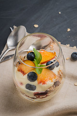 Image showing Cream and peach desert