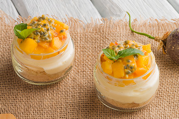 Image showing Desert with yogurt and passion fruit