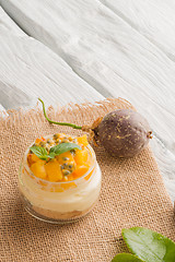 Image showing Desert with yogurt and passion fruit