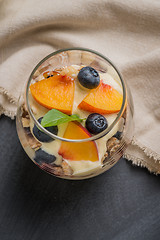 Image showing Cream and peach desert