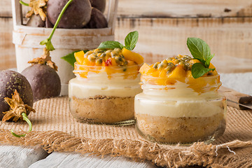 Image showing Desert with yogurt and passion fruit