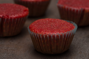 Image showing Home baked red beetroot muffins