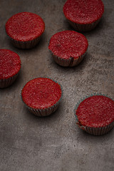 Image showing Home baked red beetroot muffins