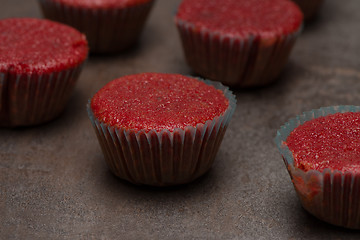 Image showing Home baked red beetroot muffins