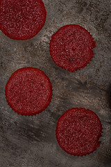 Image showing Home baked red beetroot muffins