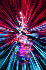 Image showing abstract christmas lights explosion