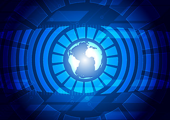Image showing Dark blue technology background