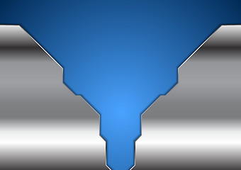 Image showing Abstract blue corporate design with metallic elements