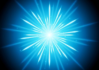 Image showing Abstract blue glowing beams background