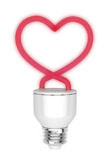 Image showing Heart shape light bulb