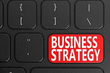 Image showing Business Strategy on black keyboard