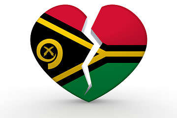 Image showing Broken white heart shape with Vanuatu flag