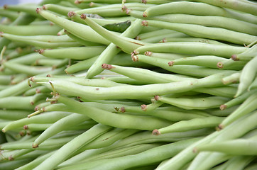 Image showing Fresh small, slender wax green beans