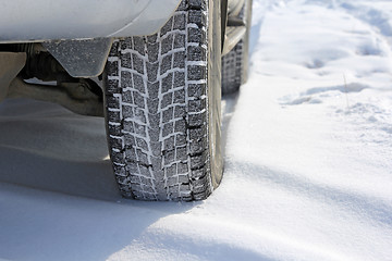 Image showing Winter tyres in extreme cold temperature