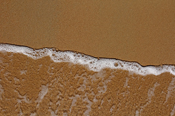 Image showing Sand beach and wave