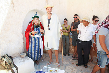 Image showing Tourists at berber home