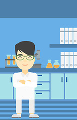 Image showing Male laboratory assistant vector illustration.