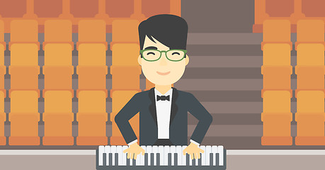 Image showing Man playing piano vector illustration.