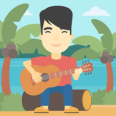 Image showing Musician playing acoustic guitar.