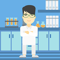 Image showing Male laboratory assistant vector illustration.