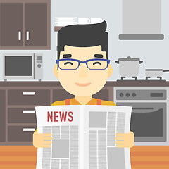 Image showing Man reading newspaper vector illustration.