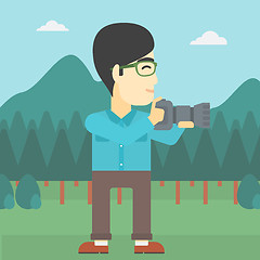 Image showing Photographer taking photo vector illustration.