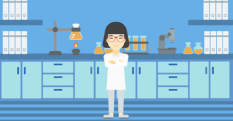 Image showing Female laboratory assistant vector illustration.