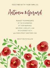 Image showing Wedding invitation cards with watercolor elements