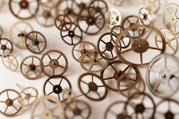 Image showing Detail of clock parts for restoration