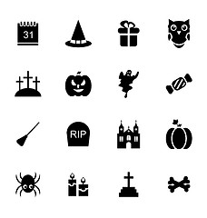 Image showing Halloween Traditional Icons Isolated