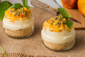 Image showing Desert with yogurt and passion fruit