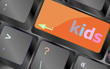 Image showing kids key button in a computer keyboard vector keyboard key. keyboard button. Vector illustration