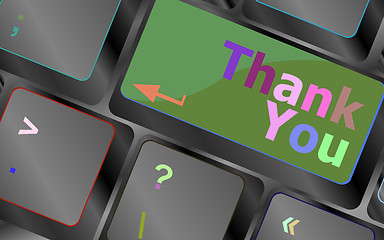 Image showing Computer keyboard with Thank You key, business concept vector keyboard key. keyboard button. Vector illustration