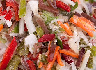 Image showing Frozen Chinese mix vegetables with black fungus mushrooms strips