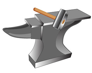 Image showing Anvil and hammer