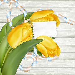 Image showing Paper card with tulips. EPS 10