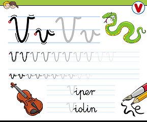 Image showing how to write letter v