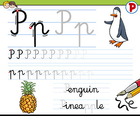 Image showing how to write letter p