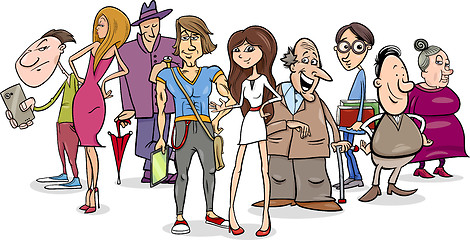 Image showing people group cartoon illustration