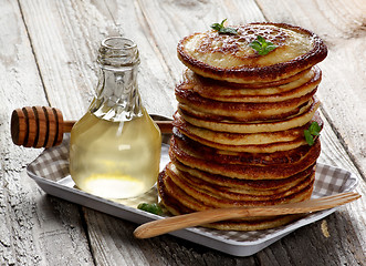 Image showing Pancakes with Honey