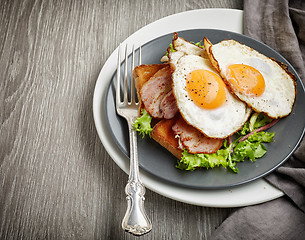 Image showing two fried eggs