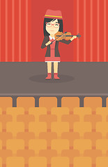 Image showing Woman playing violin vector illustration.