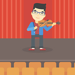 Image showing Man playing violin vector illustration.