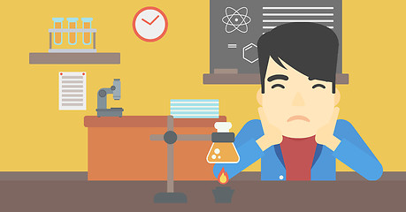 Image showing Student working at laboratory class.