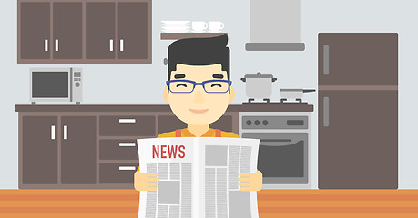 Image showing Man reading newspaper vector illustration.