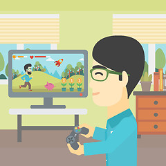 Image showing Man playing video game.